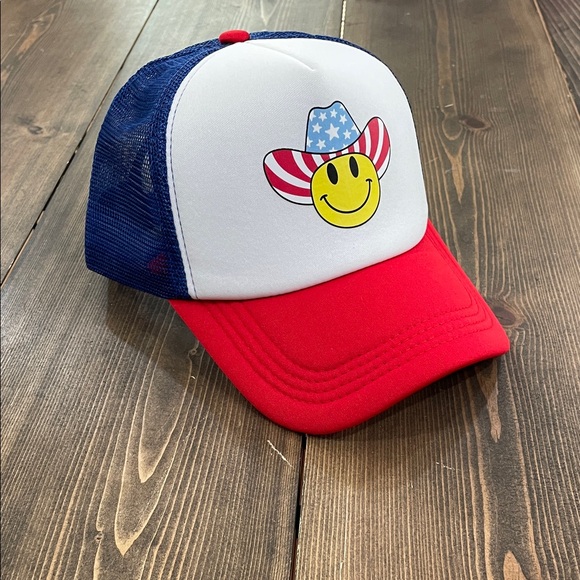 Accessories - Patriotic Smiley Face Trucker Hat